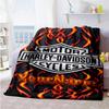 Harley-davidson Motorcycles Customize Text Blanket Cozy Customizable Blanket Warmthful Decor for Picnics Nap Sofa Bedding Four Seasons Multipurpose