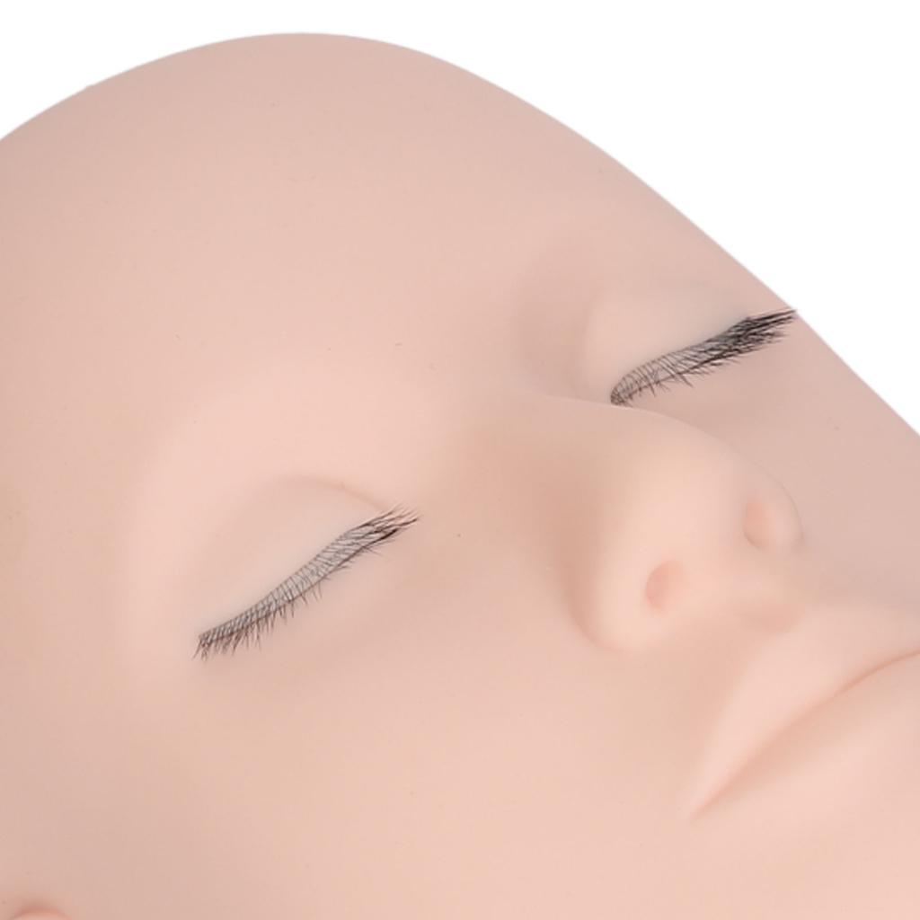 Eyelash Mannequin Head 3 Layers High Density Lash Extension Makeup Practice Head Embedded Layered Silicone Doll Head