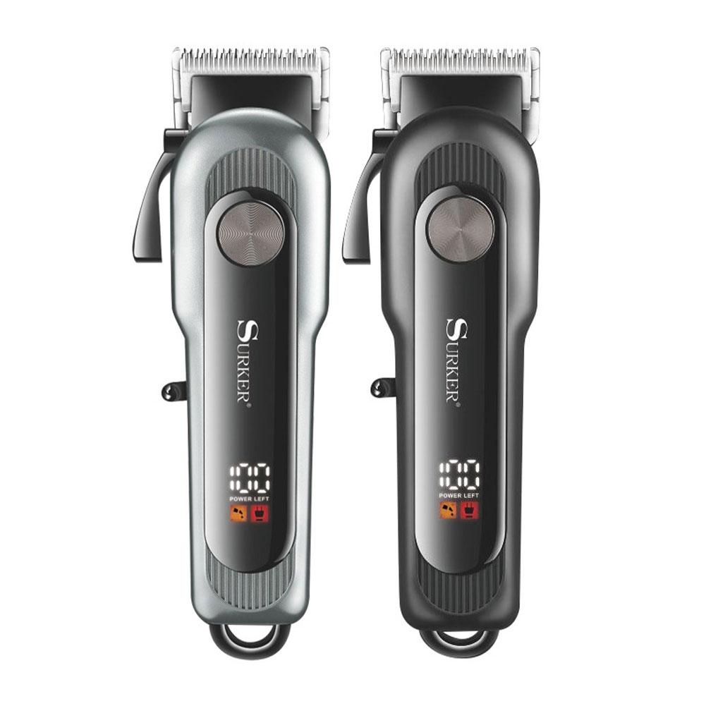 SURKER Professionelle Haarschneidemaschine Akku Wiederaufladbar LED-Anzeige Friseur-Trimmer für Männer