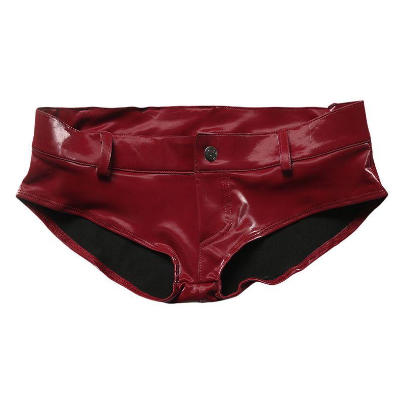 Europäische und Amerikanische Neue Stil Glänzende Latex Lackleder Shorts für Damen, Sexy und Modische Laufsteg Ultra-Kurze Shorts