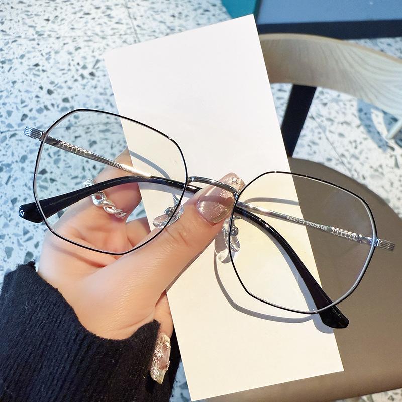 

Ultra-light Blue Light Glasses Minus Ladies Polygonal Square Diopter Protection Myopia Rectangular New Female Prescription Corrective Original lens 0