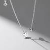925 Sterling Silver Lucky Square Necklace - Trendy High-End Clavicle Chain Pendant for Women