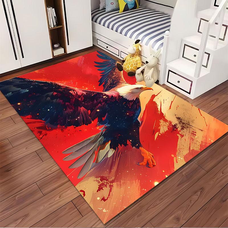 Fiery Eagle Flying Design Suitable As a Non-slip Mat for the Living Room or Bedroom Sofa