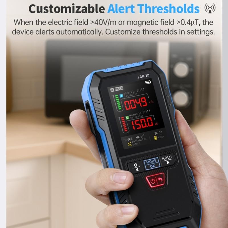 Professional Electromagnetism Radiation Analyzers 4 Mode Electromagnetic Field Detectors With Sound Light Alarm Rechargeable