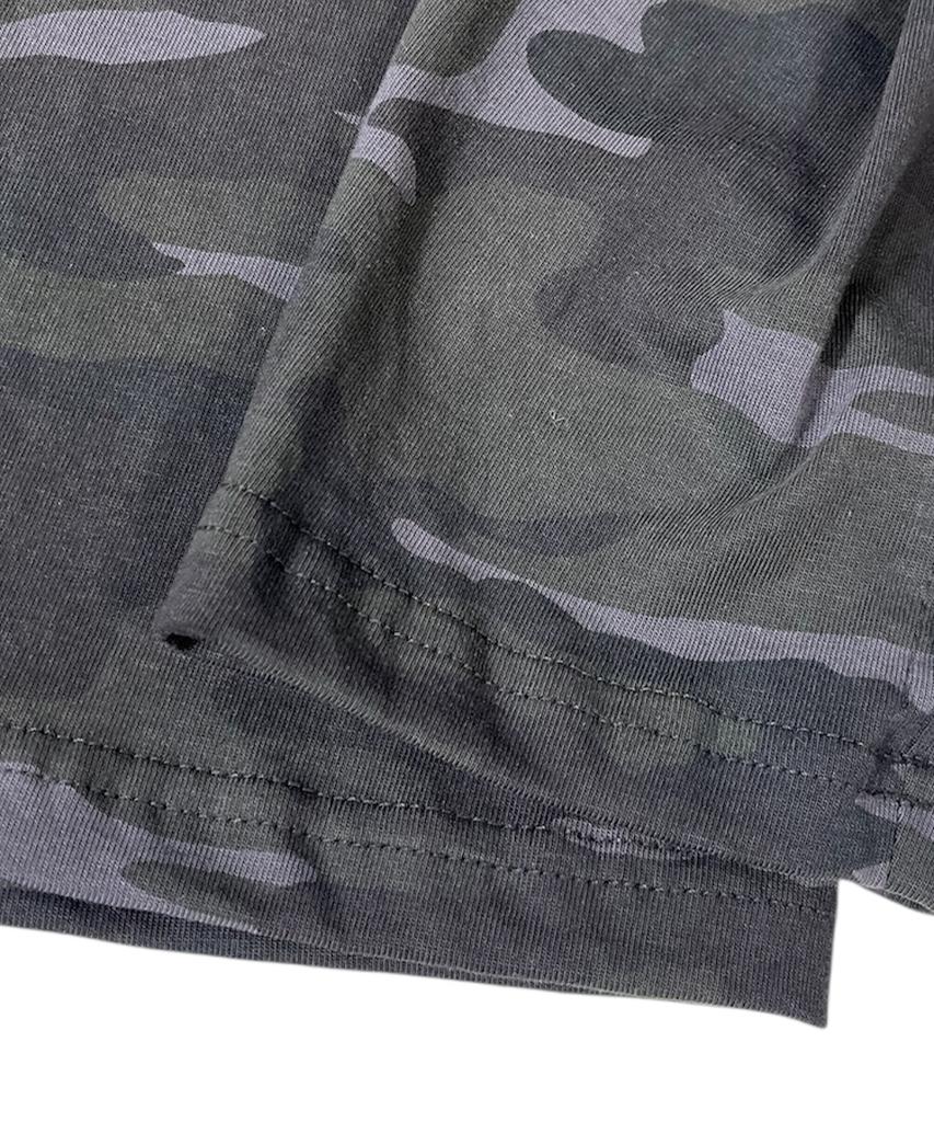 Camouflage 8 Henley Neck Hoodie ((Dark Gray))