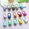 Candy Color Bell Pendant Keychain with Enamel Spring Buckle for DIY Jewelry and Bag Accessories