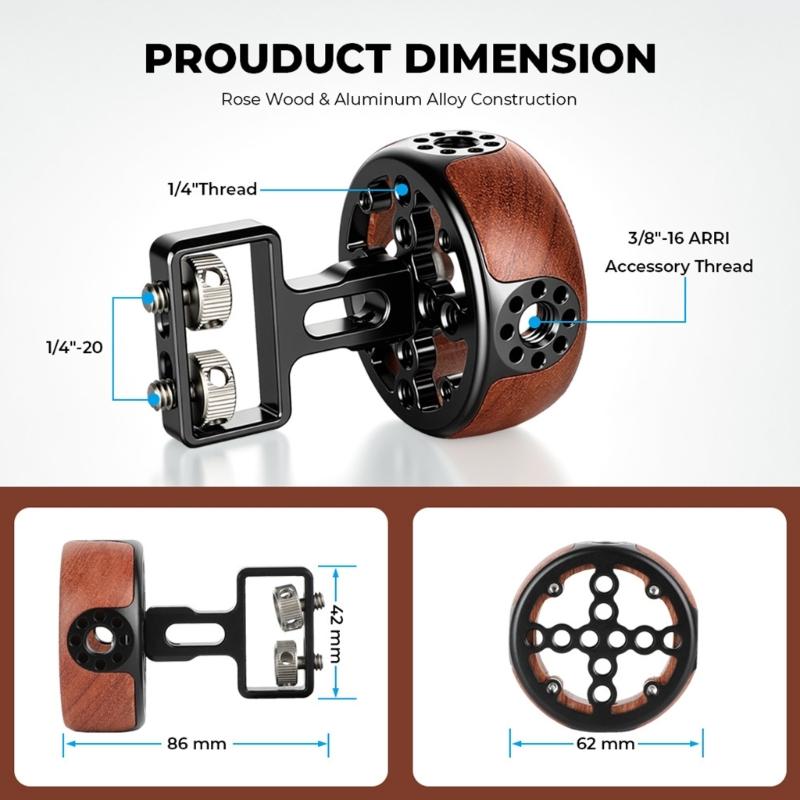 Ergonomic Camera Wheel Side Handle With Construction And Improved Comfort For Prolonged Shoots