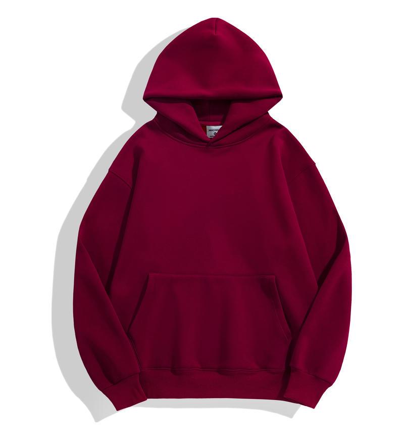 500g Drop Shoulder Fleece Hoodie with Pockets – Thick, Loose Fit Sweatshirt for Couples