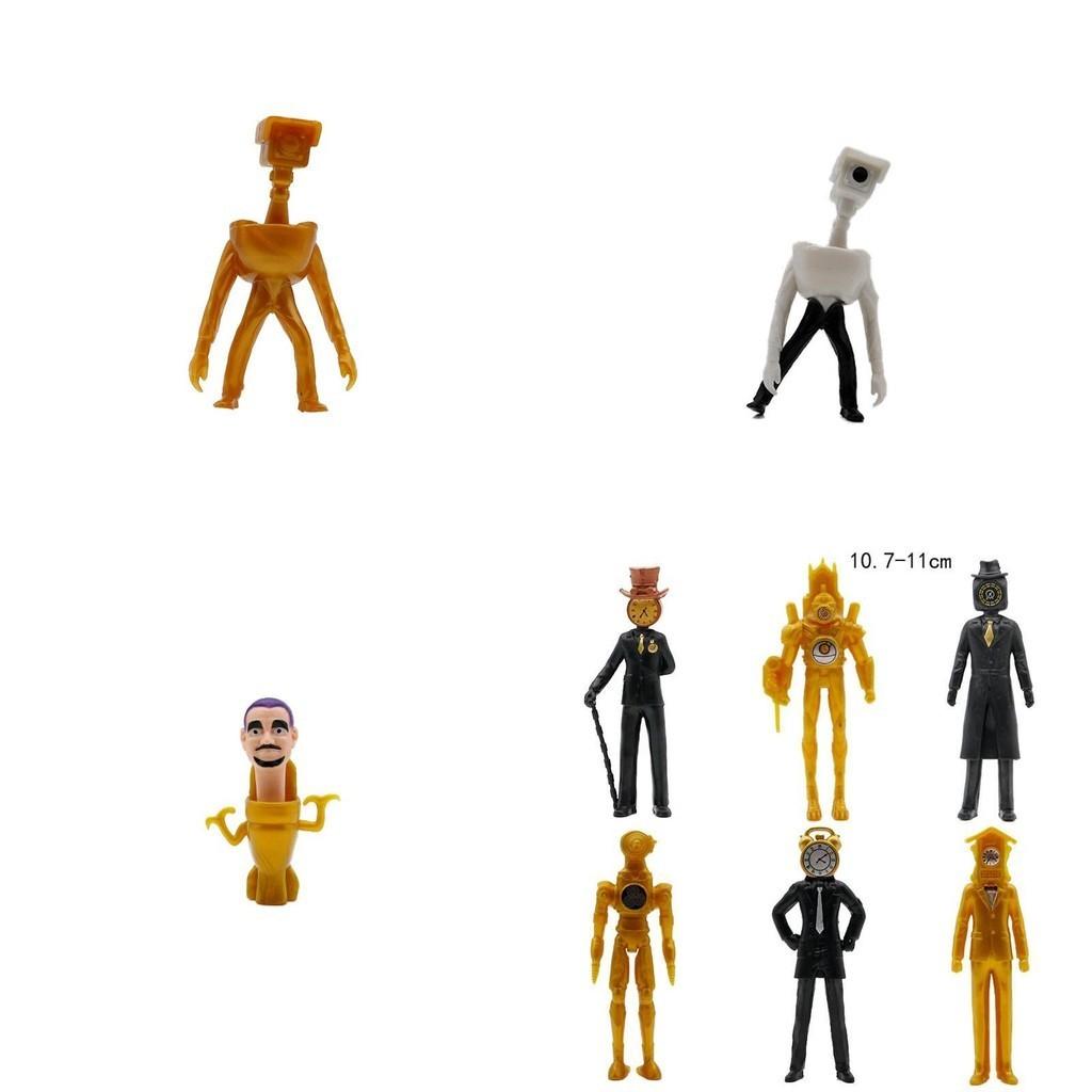 Hot Selling Toilet Man Vs Clock Man Handmade Model Toy For Children Gift Bag Packed Plastic Material Various Characters Figurine