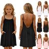 Vestido Casual Sem Mangas Costas Abertas Infantil