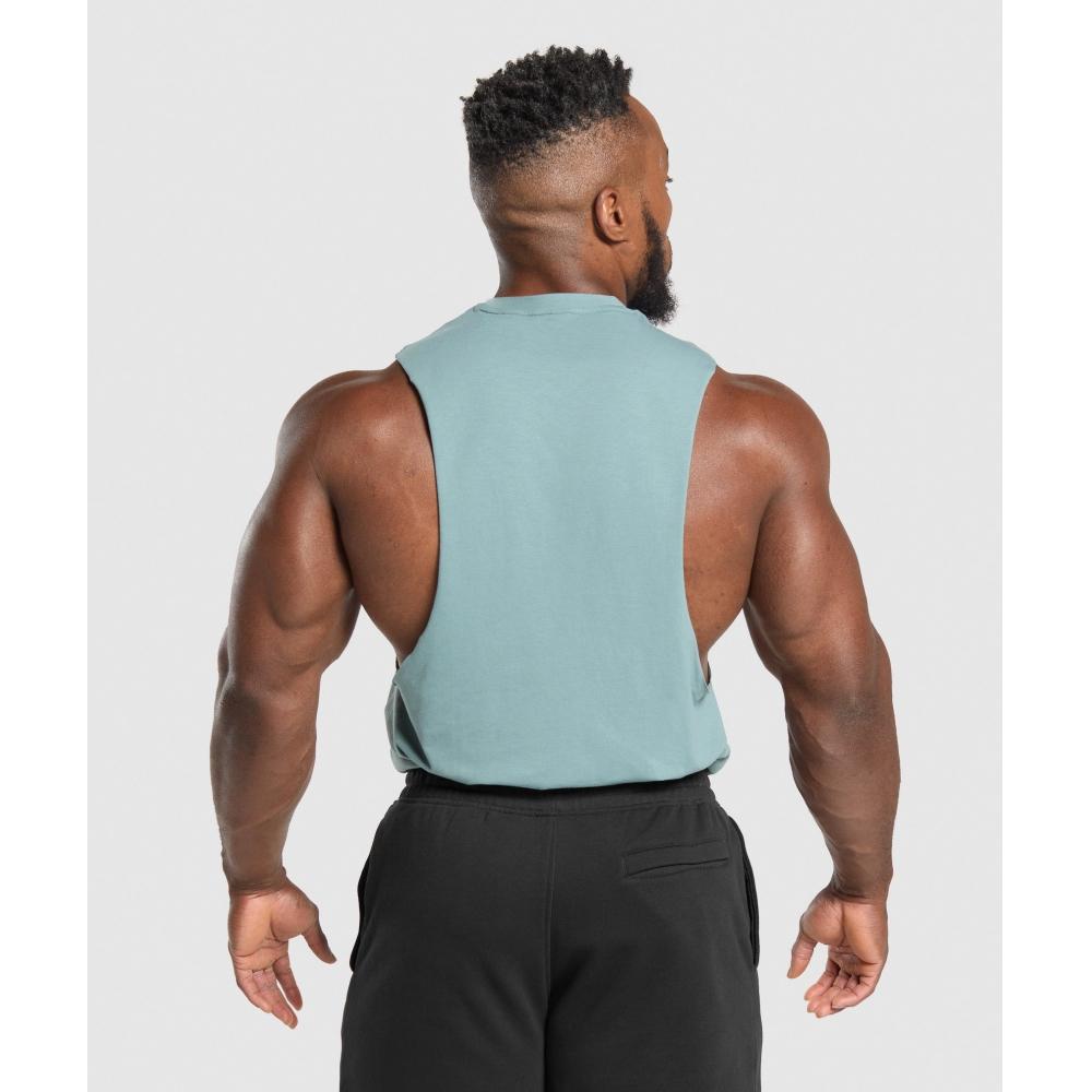 Gymshark Critical Drop Arm Tank Celeste Blue A1a2r Udbp