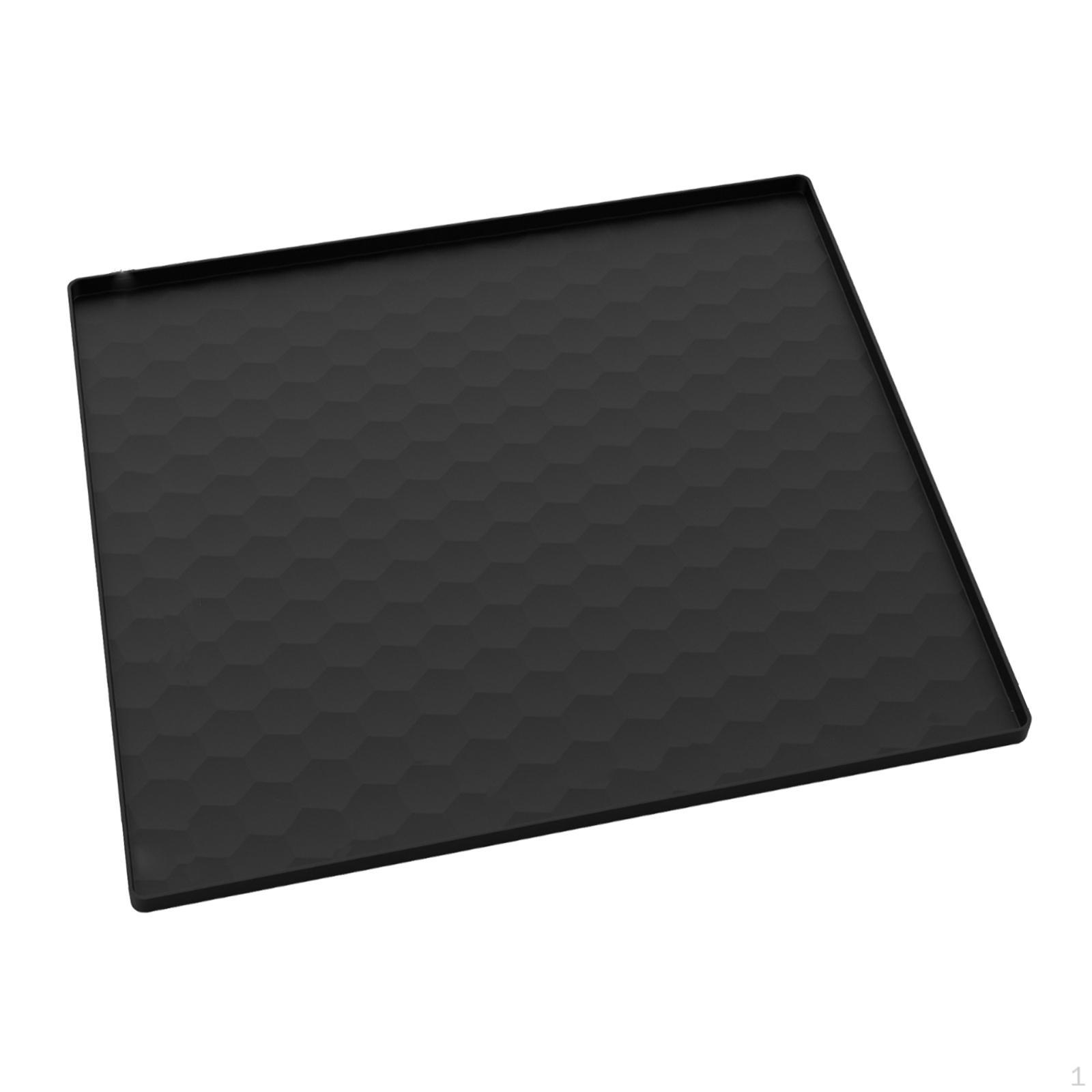 

Квадратный силиконовый коврик размером 24 дюйма x 24 дюйма для использования на полу холодильника с приподнятым краем и моющимся дизайном чёрный