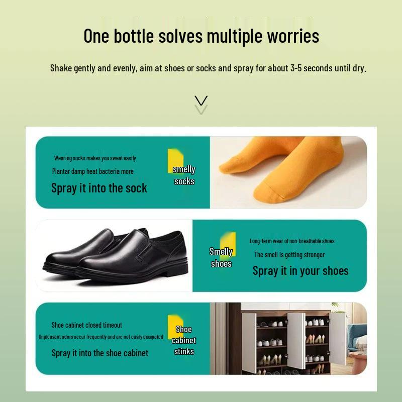 Shoe & Sock Deodorizing Antibacterial Spray for Odor Removal