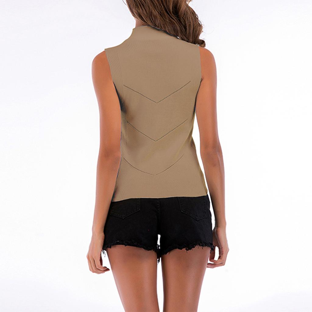 Ladies Summer Round Neck Sleeveless Top Color Camisole