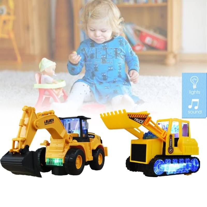 Colorful Electric Excavator Toy With Cool Lights And Music For Kids Fun Playtime