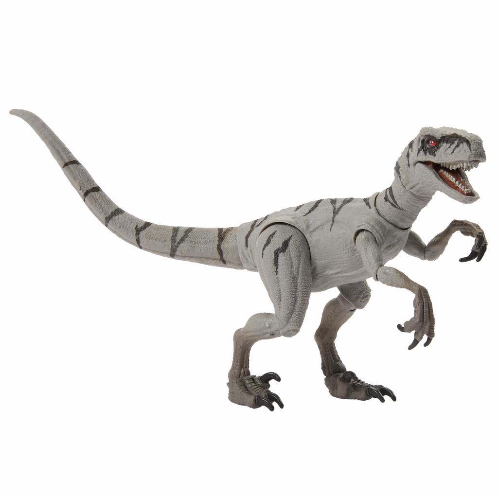 Mattel Jurassic World Hammond Collection Atrociraptor (Ghost) Figure, Large, Moving Dinosaur Toy, Approximately 17.5cm Long, Ages 8+, Gray, JDJ06
