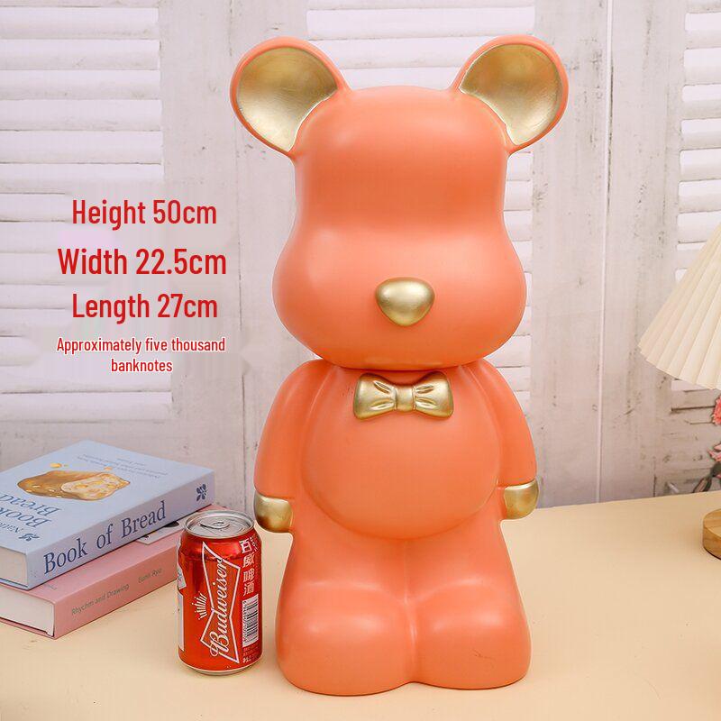 Luxury Large Capacity Bear Piggy Bank for Kids - Decorative Living Room Ornament