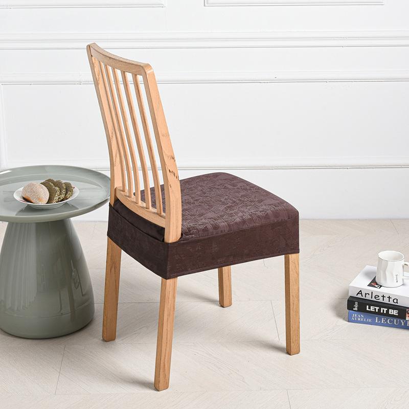 Elastic Square Chair Cover Waterproof PU Leather Home Dining Chair Seat Cover Decor Dust Slipcover Stool Cushion Removable