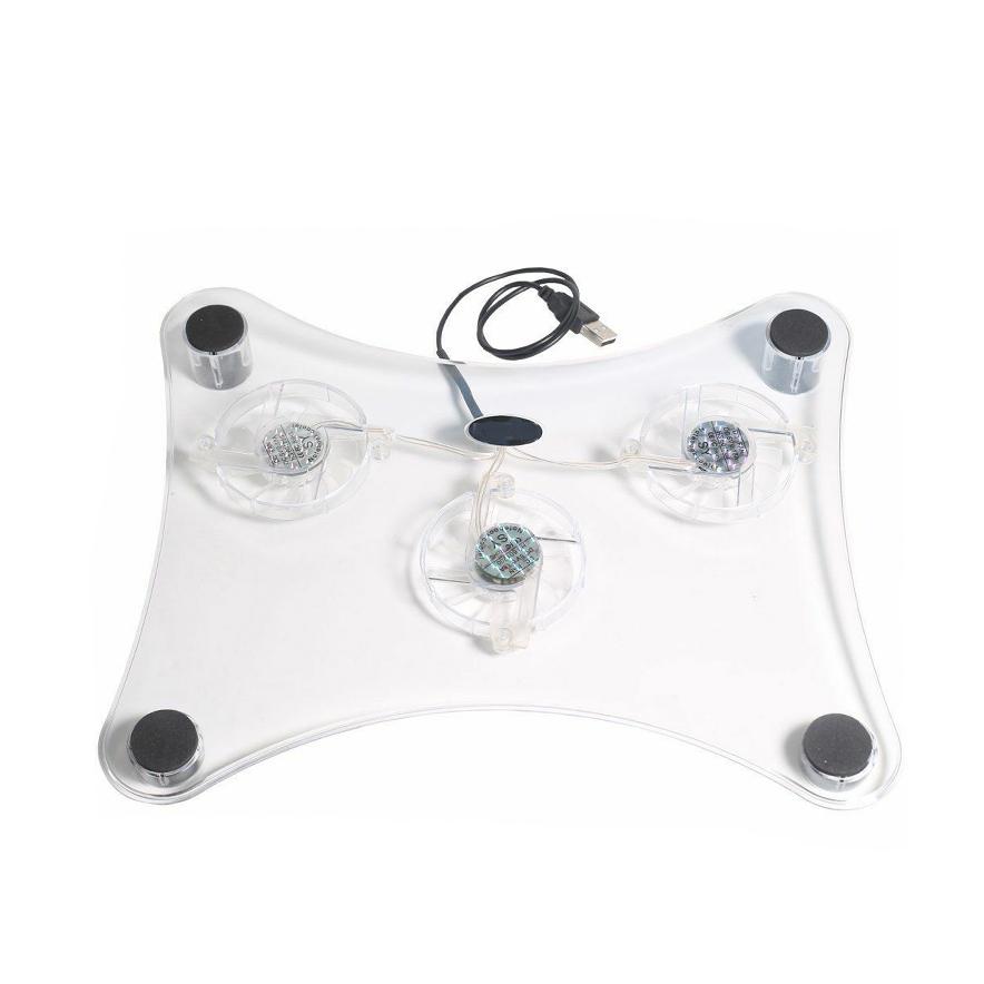 3 Fans USB Cooler Cooling Pad Stand LED Light Radiator For Laptop PC Notebook