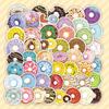 50 Graffiti Sweet Donut Cartoon Stickers for DIY, Suitcase, and Stationery Decoration Set