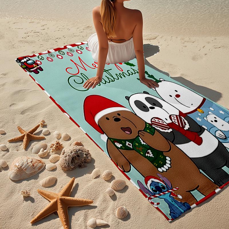 Nightly Friends bears Adventure Beach Towel, Super Soft Microfiber, Gift for Her/Him, Birthday, for Pool, Beach, Travel, Home Decor Fan gifts