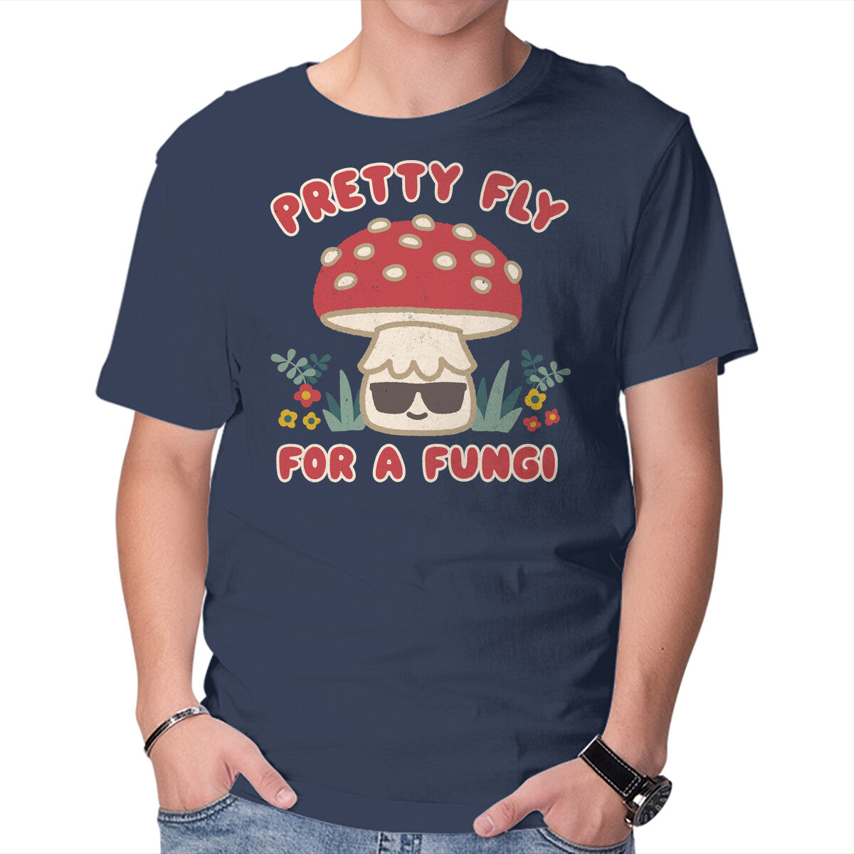 Unisex Crew Neck T-Shirt Pretty Fly For A Fungi Graphic Short Sleeve Casual Tee XL