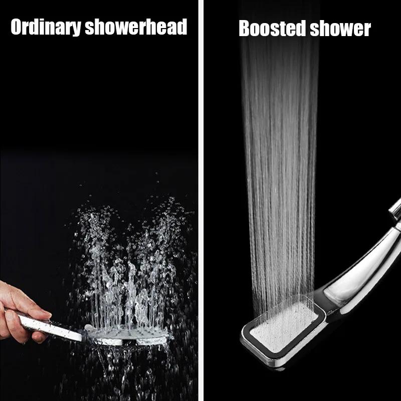 300Hole Chrome Ultra Strong Pressurized Shower Head Square Handheld Pressurized Shower Head Water Saving Shower Head