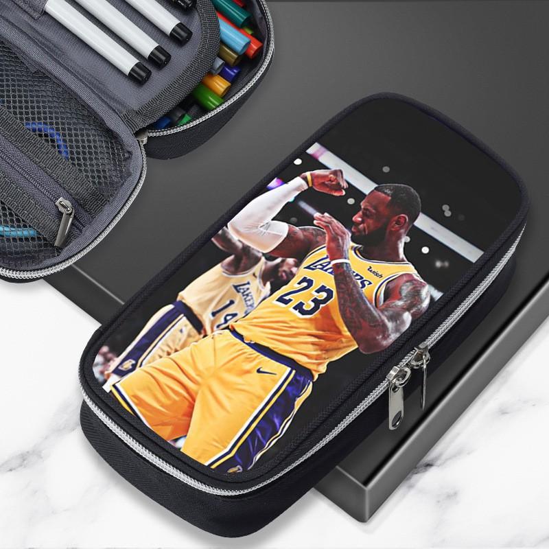 Cartoon NBA Basketball Star Stephen Curry Inspired Pencil Case Kids Boys Girls Large Capacity School Organizer