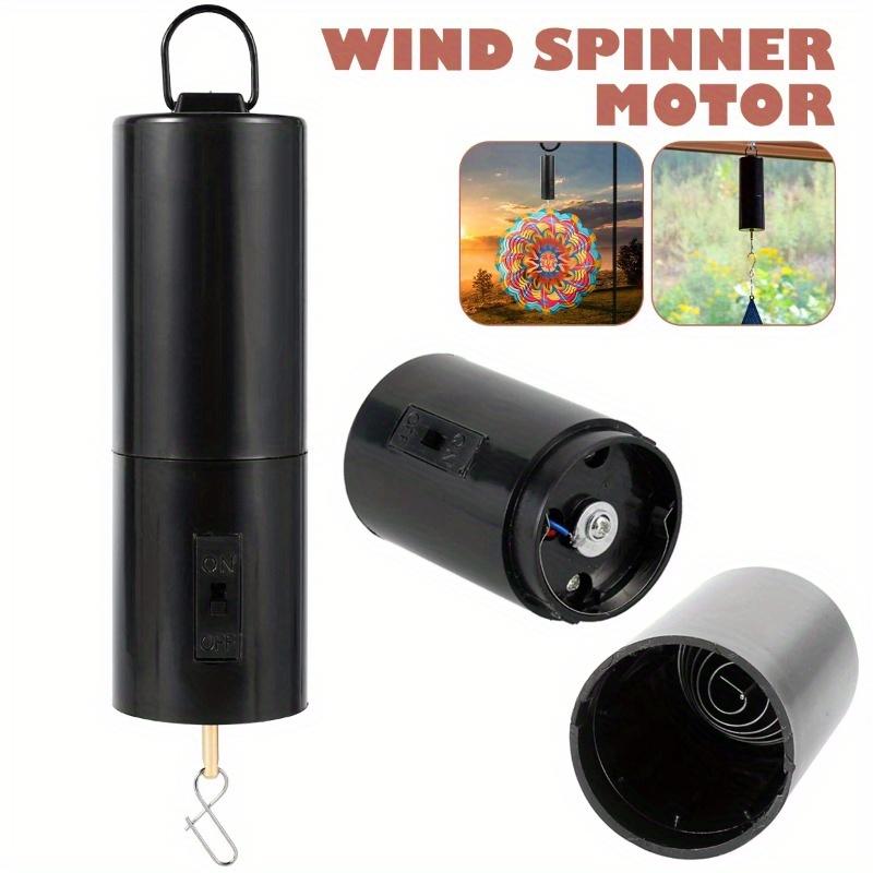 1pc Black Wind Spinner Motor - Battery-Powered,30 RPM, Durable Metal Construction, Hanging Rotating Chime for Outdoor Use, Large Wind Spinners