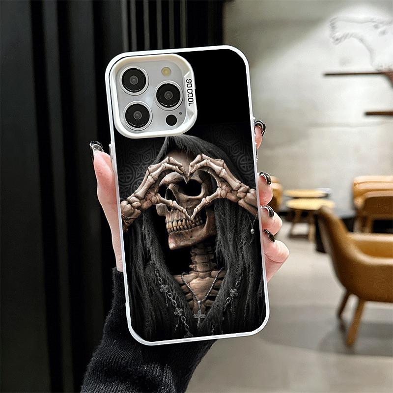 Grim Reaper Skeleton Funny Style Soft Phone Case for iPhone 15 16 17 Pro Max 17Air 16E 14 Plus 13 12 Mini Shockproof Cover Back