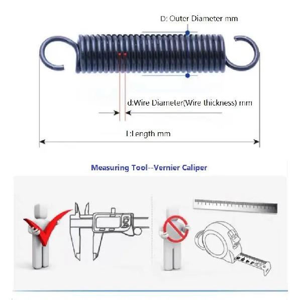 1.8mm-Open Hook Tension Spring Pullback Spring Coil Extension Spring Draught Spring 65Mn Steel