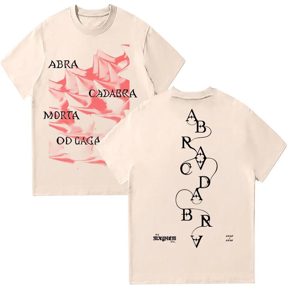 Lady Gaga Abracadabra Hat T-Shirt Men Clothing Short Sleeve Round Neck Creative Top Women Men Clothing Streetwear High Quality