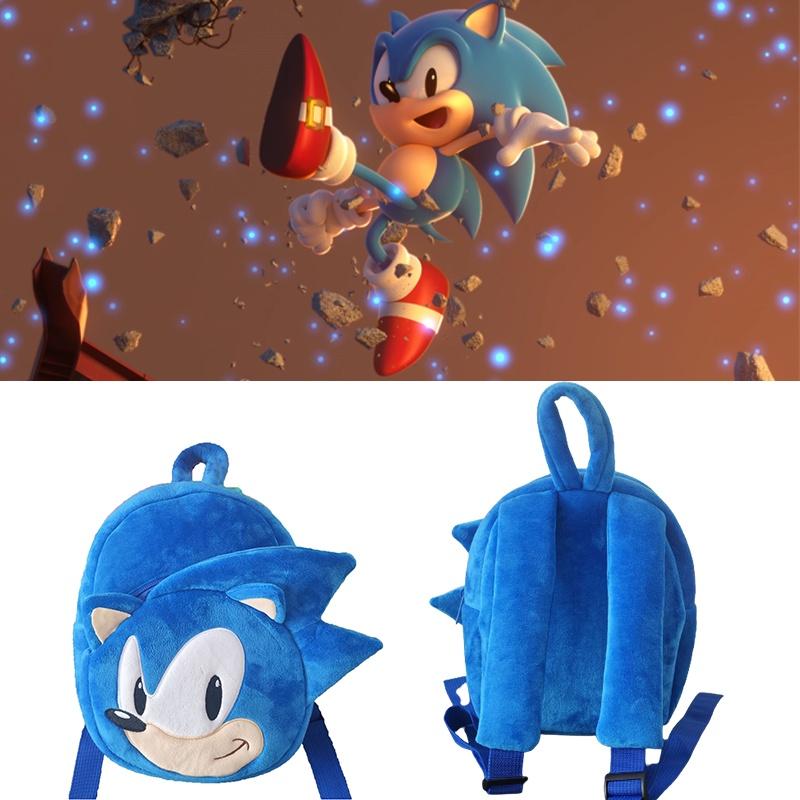 Sonic Plüsch Schultasche Bunter und Modischer Rucksack für Kleinkinder und Kinder