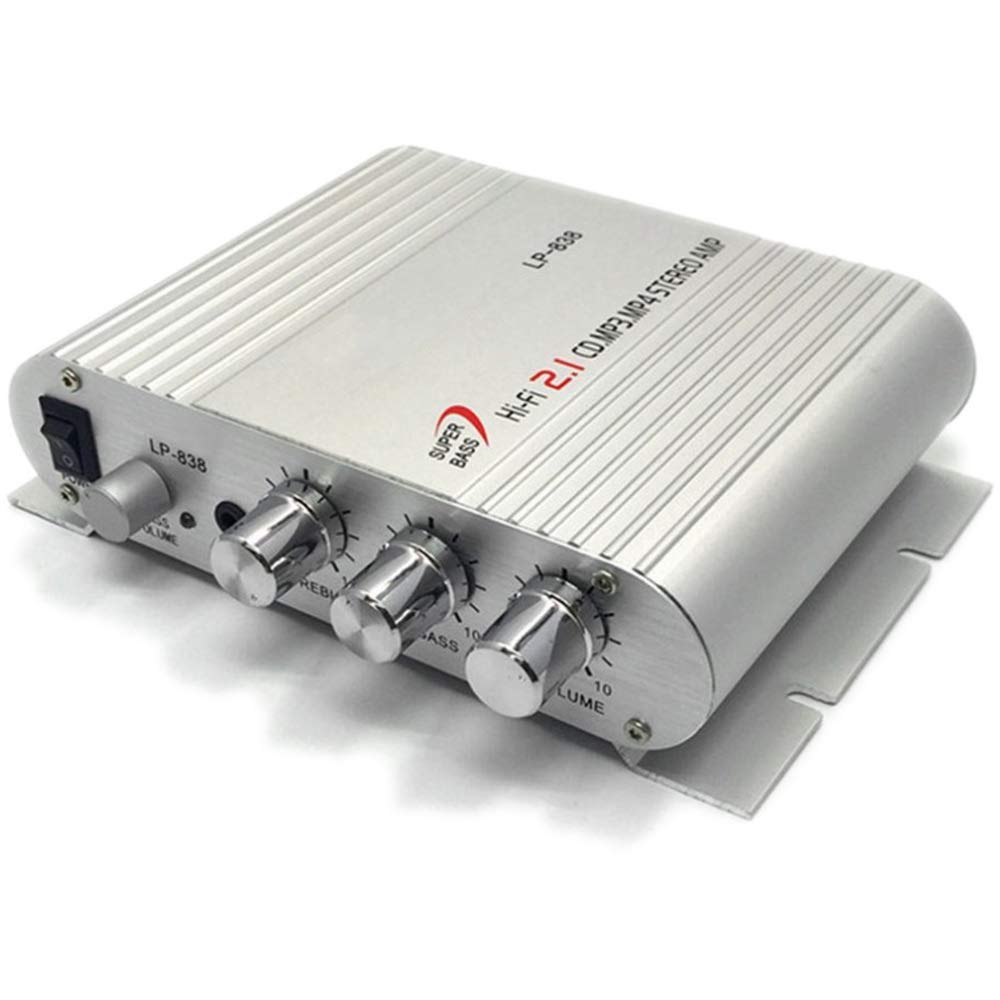 PolarLander Power Car Amplifier MP3 Radio Audio Stereo Bass Speaker Booster Player for Bike Home No Power Plug Hi-Fi 2.1