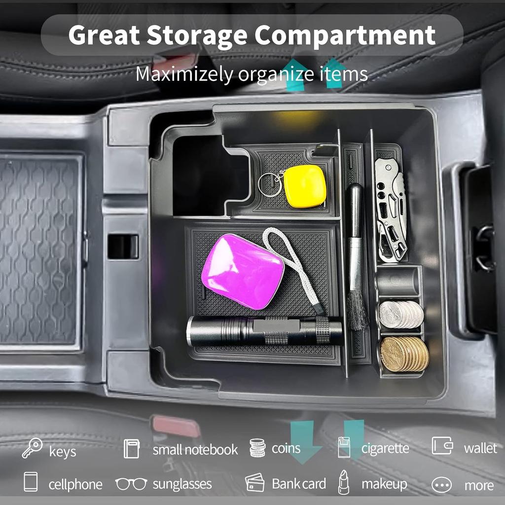 CDEFG For   2024 2025 Frontier Pickup Truck Center Console Organizer 2024 2025 Frontier Truck Armrest Storage Box -2024 2025 Frontier Truck