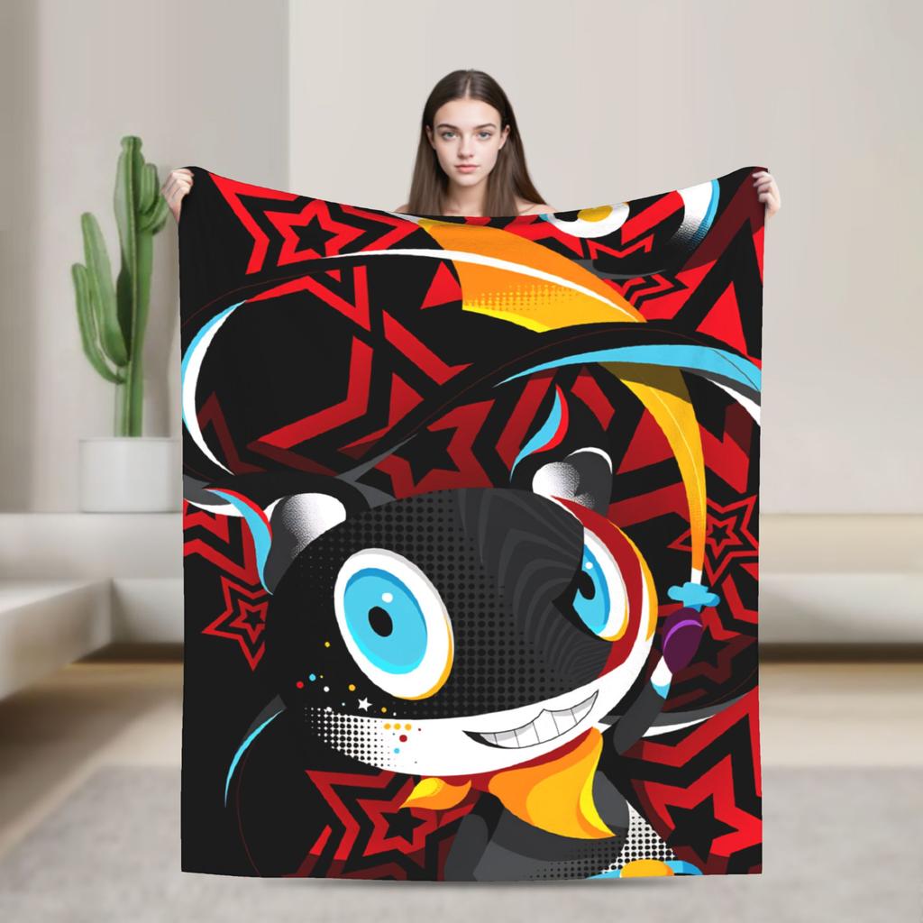 Soft Warm Blanket Picnic Animated Game P- Persona 5 Bedding Throws Flannel Bedspread For Couch Chair Aesthetic Sofa Bed Cover