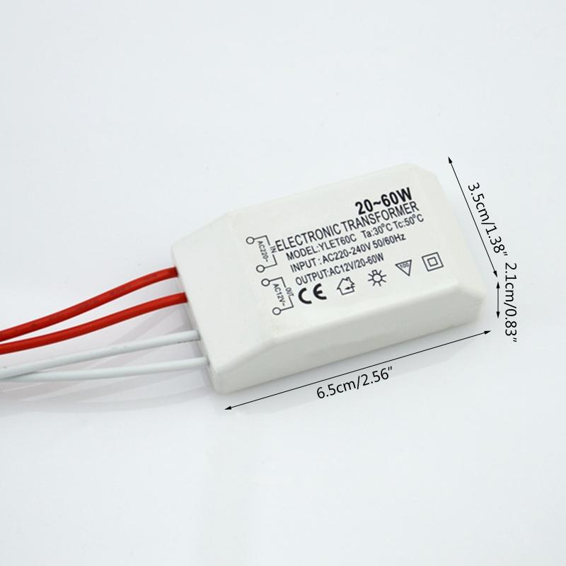 220V to 12V Electronic Transformer AC 220V To 12V 20-60W Halogen Light LED Driver Power Supply Transformer Dimming