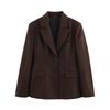 Women's Western Style Two-Piece Suit Jacket Set - Slim Fit, Solid Color