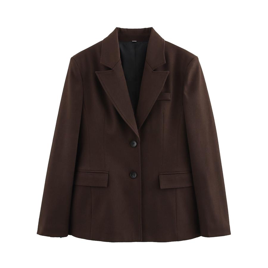 Women's Western Style Two-Piece Suit Jacket Set - Slim Fit, Solid Color