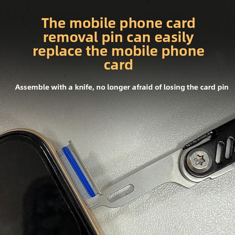 Handy-Kartenentfernungsnadel, Schlüsselanhänger, Flaschenöffner, multifunktionales Klapp- und Schneidemesser, tragbar