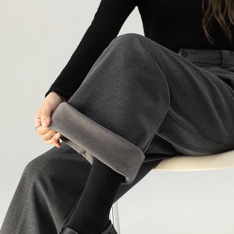 Fanzhen Women's 2025 A/W High-Waist Wide-Leg Woolen Pants