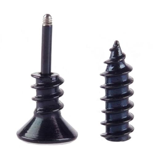 Unisex Punk Gothic Unika rostfritt stål Hel skruv Solid Ear Studs örhängen