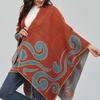 Shawl Women's Autumn and Winter Warmth Imitation Cashmere Cape Scarf Split Fork Fashion Travel Photo Shawl Factory Direct Sales