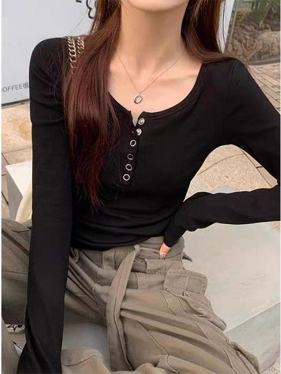 2026 Early Autumn Slimming Long Sleeve T-Shirt for Students