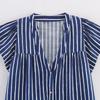 Kaslead New Women Clothes Western Style Blended Stripe Short Sleeve Shirts Shorts 8100669 8100669