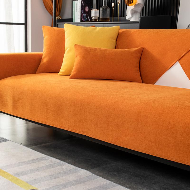 Soft Chenille Sofa Towel Universal Non-slip Sofa Cover for Living Room 1/2/3/4 Seat Sectional L-shaped Slipcover, not whole set