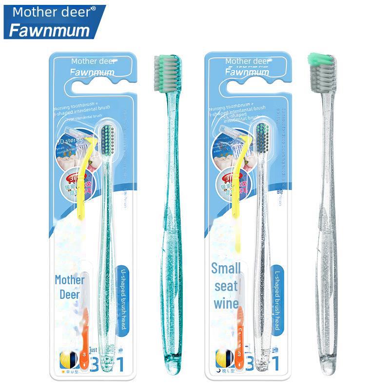 Orthodontic Soft Bristle Toothbrush for Adults with Braces by Deer Mom