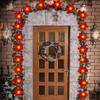 2M 10LED/3.5M 10LED Christmas Poinsettia Garland Poinsettia Velvet Artificial Poinsettia Garland String Lights for Christmas Tree Decor
