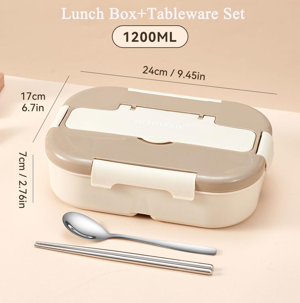 Compartment Lunch Box Plastic Portable Lunchbox Students Office Bento Box Microwave Food Containers with Chopsticks and Spoon