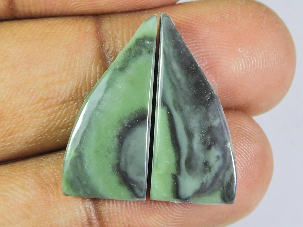 Natural Combo Jasper Matched Pair Fancy Cabochon Loose Gemstone 10X23X03MM SK-242